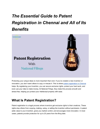 the essential guide to patent registration