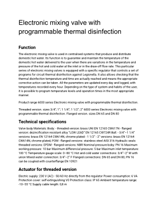 electronic mixing valve with programmable thermal