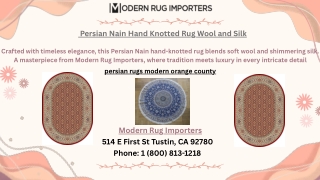 Persian Nain Hand Knotted Rug Wool and Silk