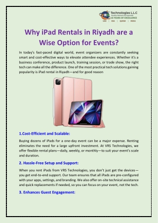 why ipad rentals in riyadh are a wise option
