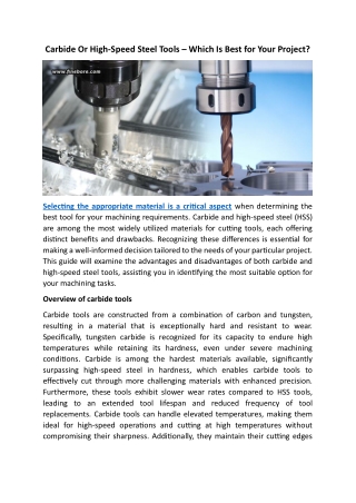 Carbide Or High-Speed Steel Tools – Which Is Best For Your Project