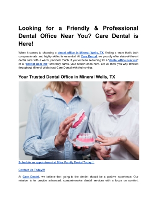 Looking for a Friendly & Professional Dental Office Near You