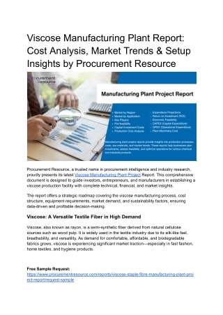 Viscose Manufacturing Plant Report_ Cost Analysis, Market Trends & Setup Insights by Procurement Resource