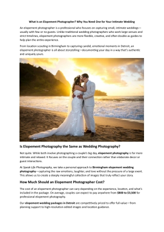 what is an elopement photographer why you need
