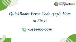 QuickBooks Error Code 15276 How to Fix It