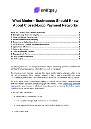 What Modern Businesses Should Know About Closed-Loop Payment Networks