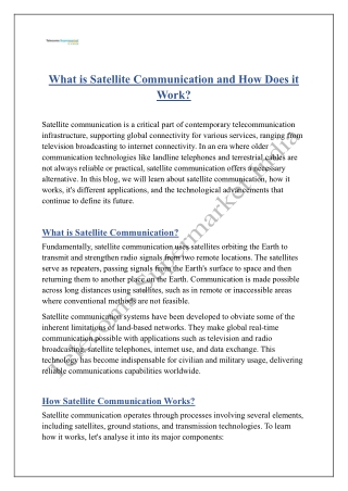 what is satellite communication and how does