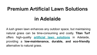 Premium Artificial Lawn Solutions in Adelaide