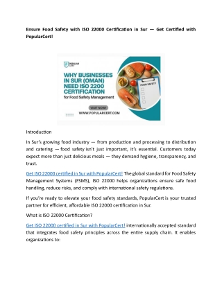 ensure food safety with iso 22000 certification