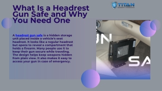 Secure and Concealed Protection with Titan Vault’s Headrest Gun Safe for Vehicles