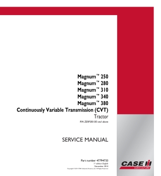 CASE IH Magnum 280 Continuously Variable Transmission (CVT) Tier 4B Tractor Service Repair Manual 5