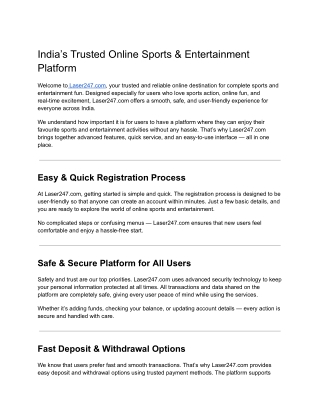 India’s Most Reliable Sports & Entertainment Platform
