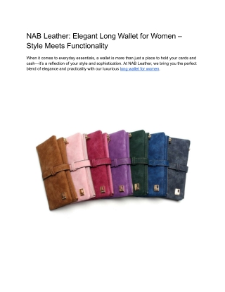 NAB Leather_ Elegant Long Wallet for Women – Style Meets Functionality