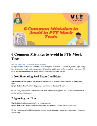 6 Common Mistakes to Avoid in PTE Mock Tests