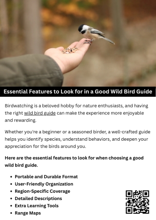 Essential Features to Look for in a Good Wild Bird Guide