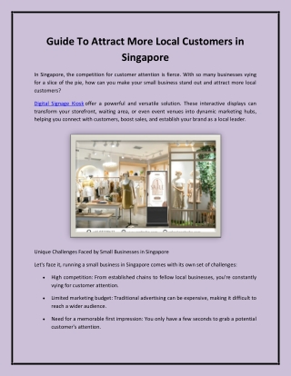 Guide To Attract More Local Customers in Singapore