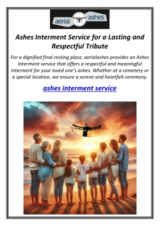 ashes interment service for a lasting