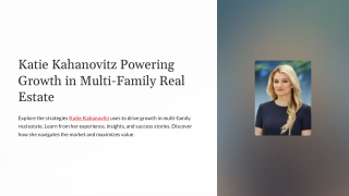 Katie Kahanovitz Builds Real Estate Success