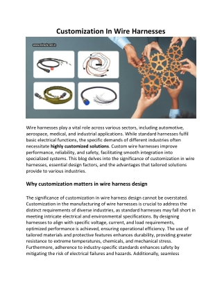 Customization In Wire Harnesses