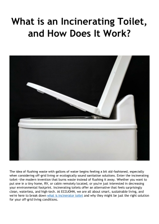 What is an Incinerating Toilet?