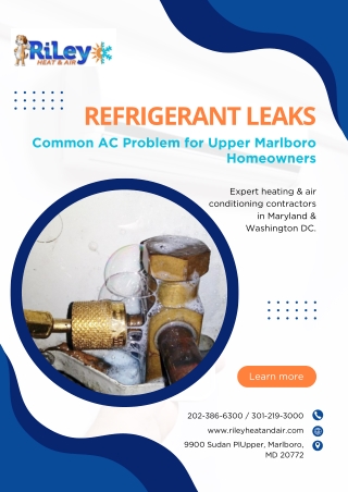 Refrigerant Leaks: A Common AC Problem for Upper Marlboro Homeowners