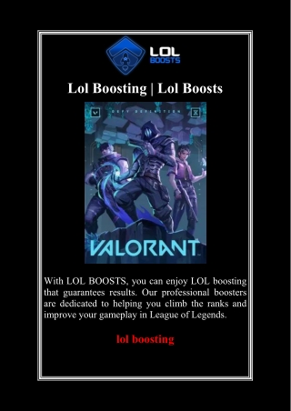 Lol Boosting | Lol Boosts