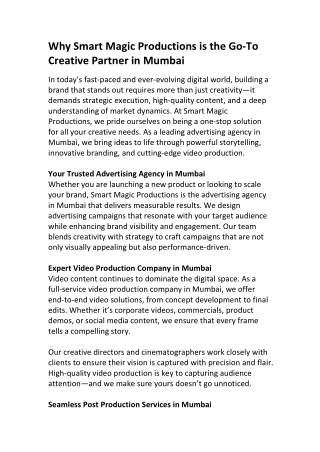 Leading Video Production Company in Mumbai