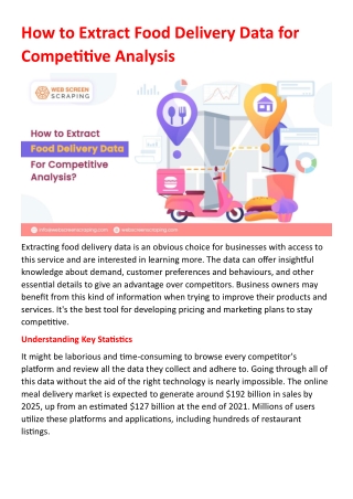How to Extract Food Delivery Data For Competitive Analysis