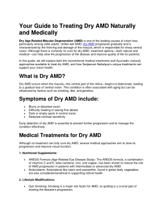 your guide to treating dry amd naturally
