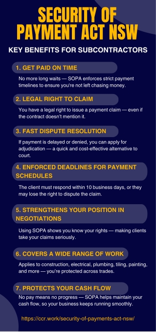 Top Benefits of the Security of Payment Act NSW for Subcontractors