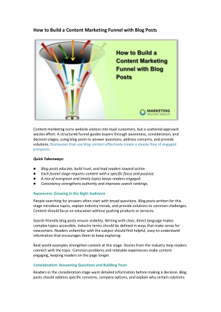 How to Build a Content Marketing Funnel with Blog Posts