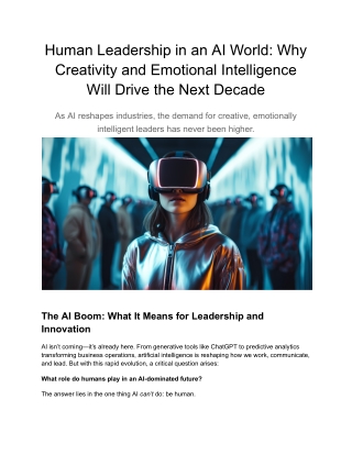 Human Leadership in an AI World: Creativity and Emotional Intelligence Ahead