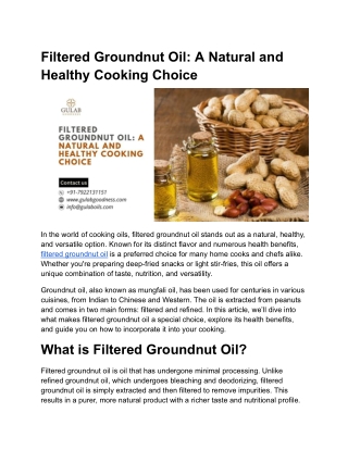Filtered Groundnut Oil_ A Natural and Healthy Cooking Choice