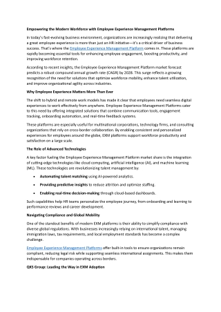 Empowering the Modern Workforce with Employee Experience Management Platforms