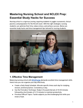 Mastering Nursing School and NCLEX Prep_ Essential Study Hacks for Success