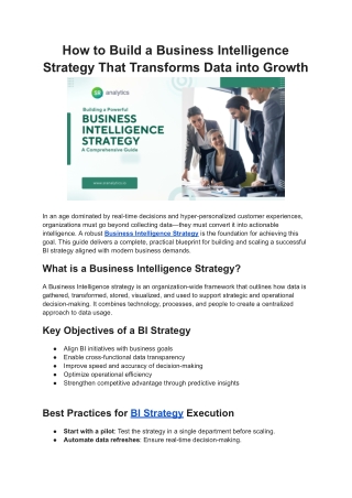 How to Build a Business Intelligence Strategy That Transforms Data into Growth