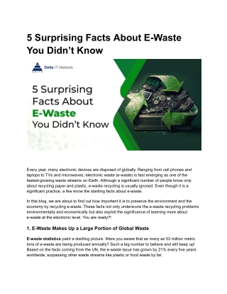 5 Surprising Facts About E-Waste You Didn’t Know