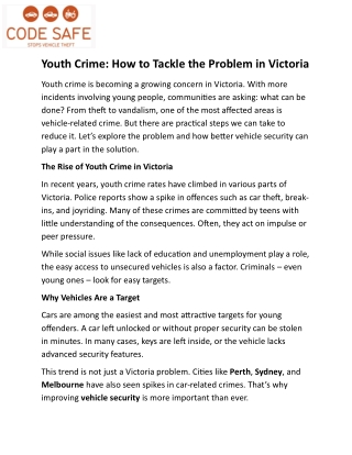 Youth Crime