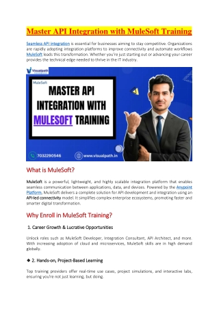 master api integration with mulesoft training