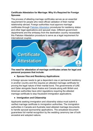 Certificate Attestation for Marriage- Why It’s Required for Foreign Spouses