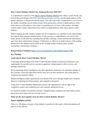 door control modules market size regional revenue