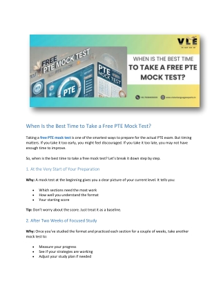 When Is the Best Time to Take a Free PTE Mock Test