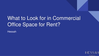 What to Look for in Commercial Office Space for Rent?