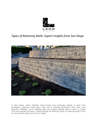 Types of Retaining Walls Expert Insights from San Diego