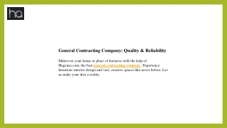 general contracting company quality reliability