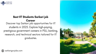 Best IIT Students Sarkari job Career