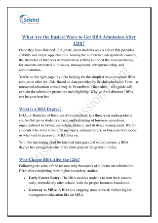 What Are the Easiest Ways to Get BBA Admission After 12th