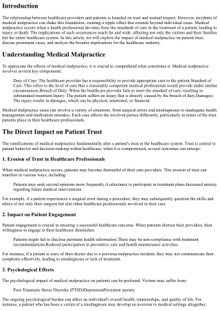 The Impact of Medical Malpractice on Patient Trust