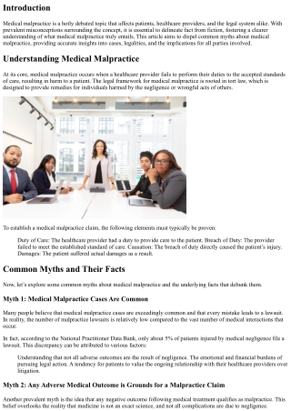 Dispelling Myths About Medical Malpractice: Separating Fact from Fiction