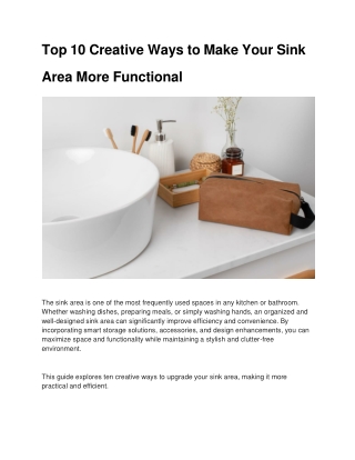 top 10 creative ways to make your sink area more functional